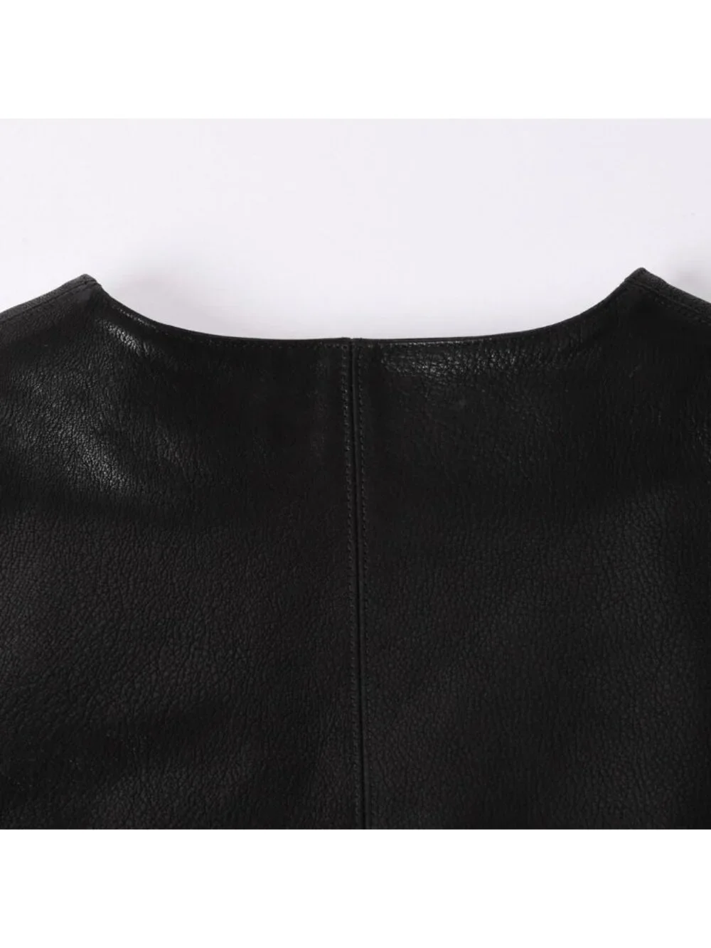 Chrome Hearts Vest Leather Dagger Zip Black Silver